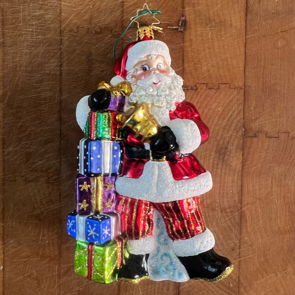 Ring A Ding, Ding Santa Clause Ornament by Christopher Radko